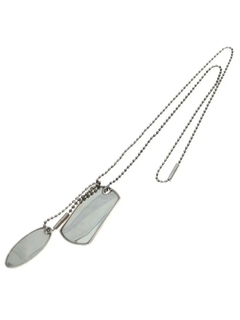 Gucci Dog Tag Ball Chain ID Necklace Silver